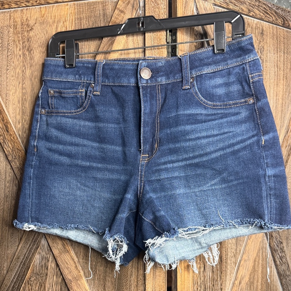 American Eagle High-Rise Shortie Dark Blue Denim Shorts